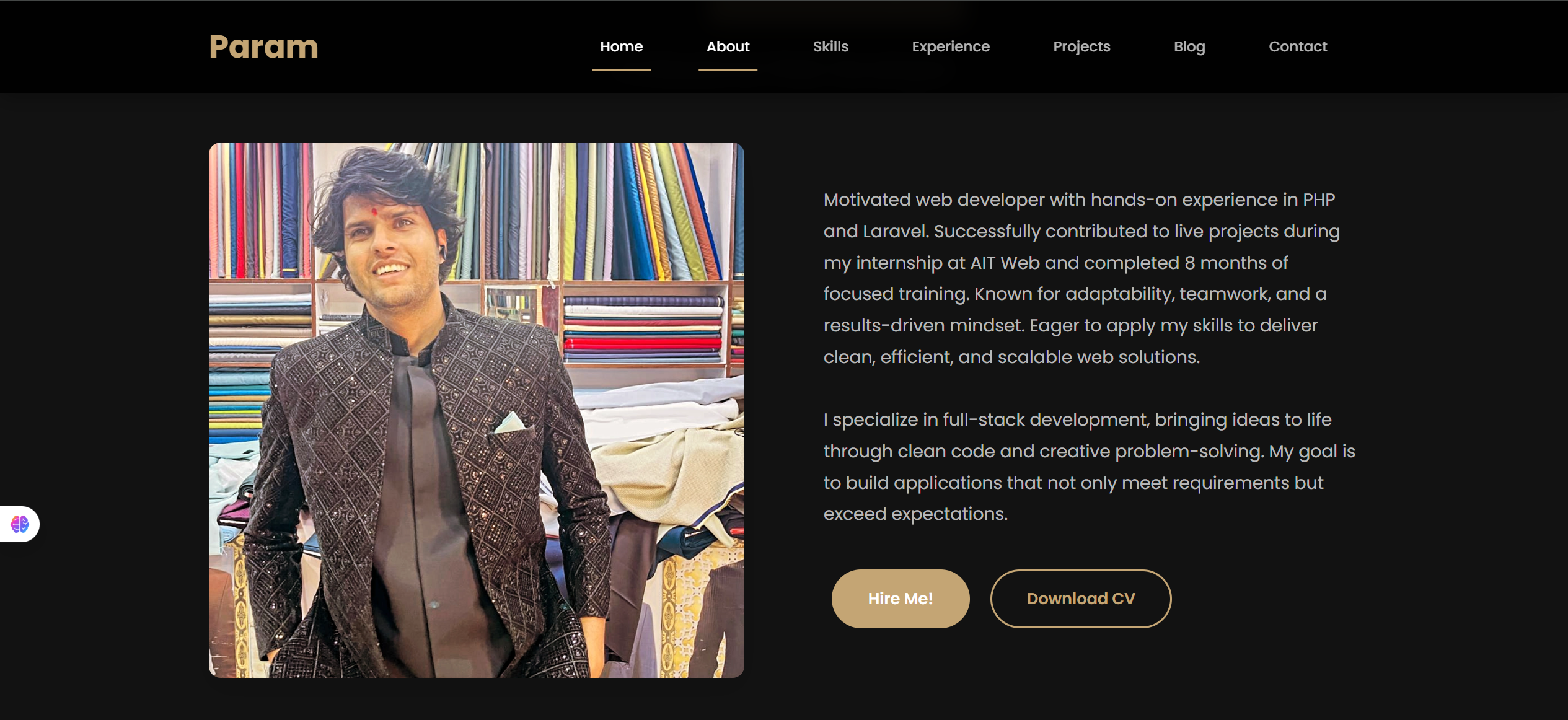 Portfolio Website project screenshot