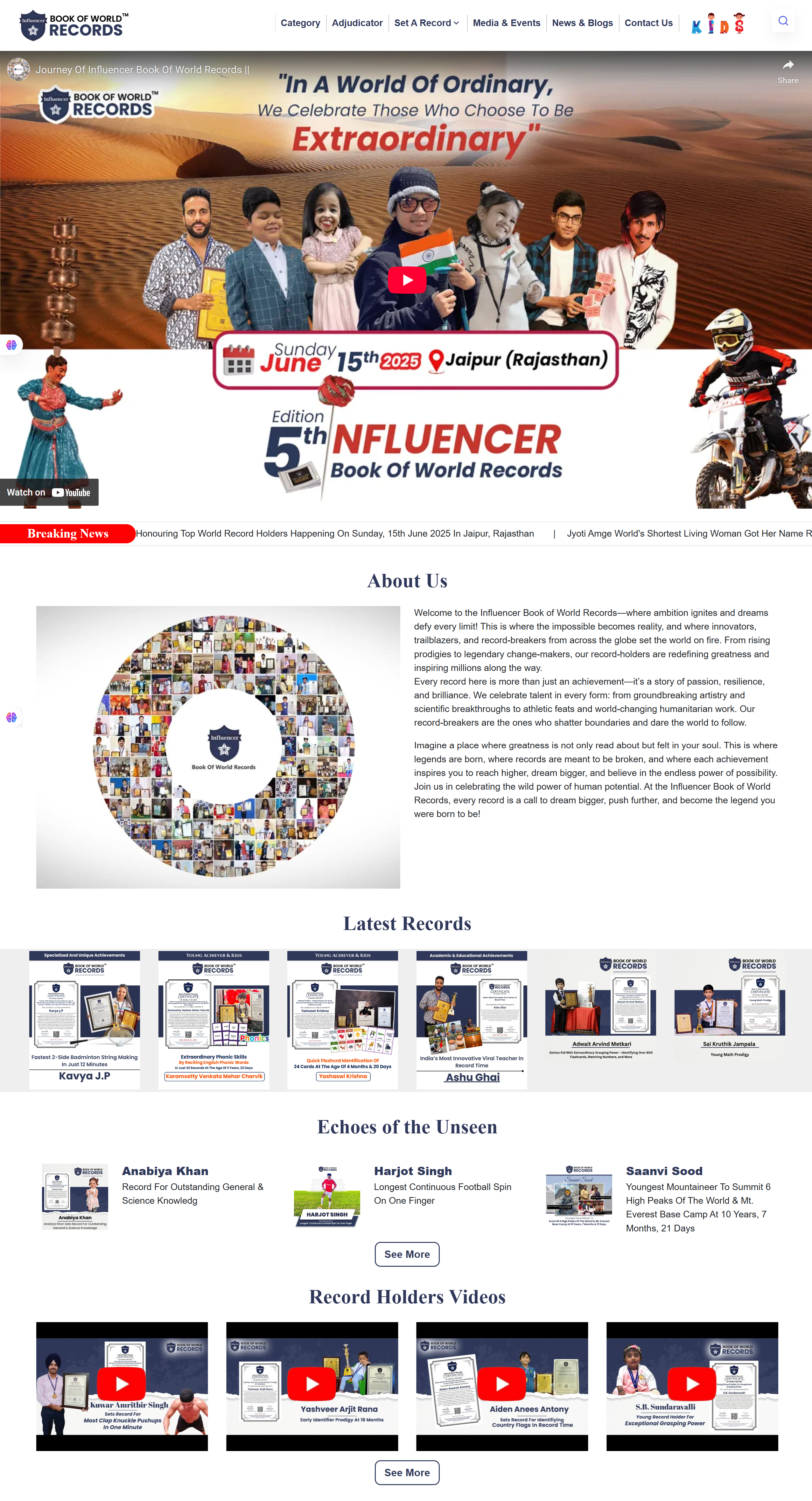 Influencers Book of World Records